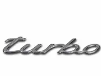 Turbo - Chrome Badge. Porsche 993 Turbo / 996 Turbo - 996559237034PU, 996.559.237.03.4PU